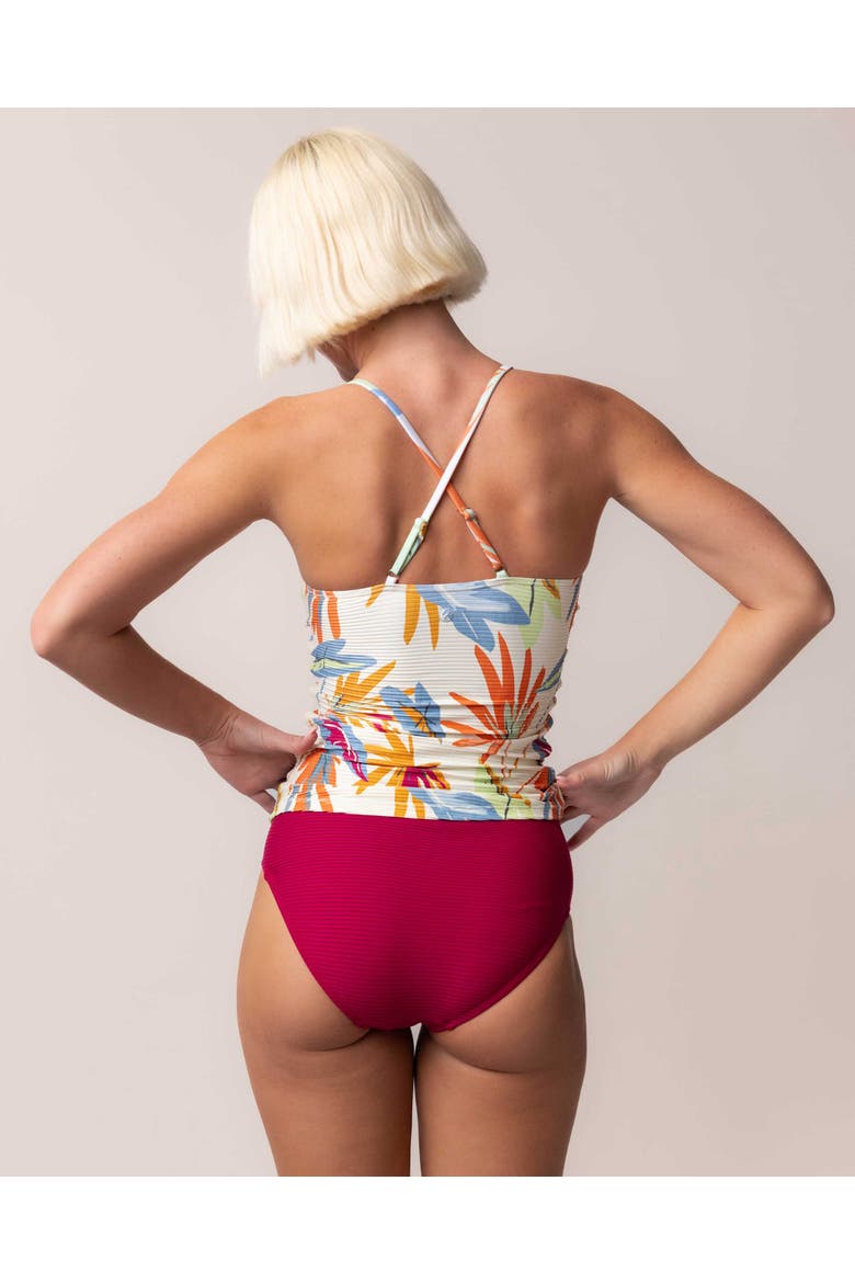 Flat Rib Yoga Pocket Swim Bottom, Alternate, color, Berry