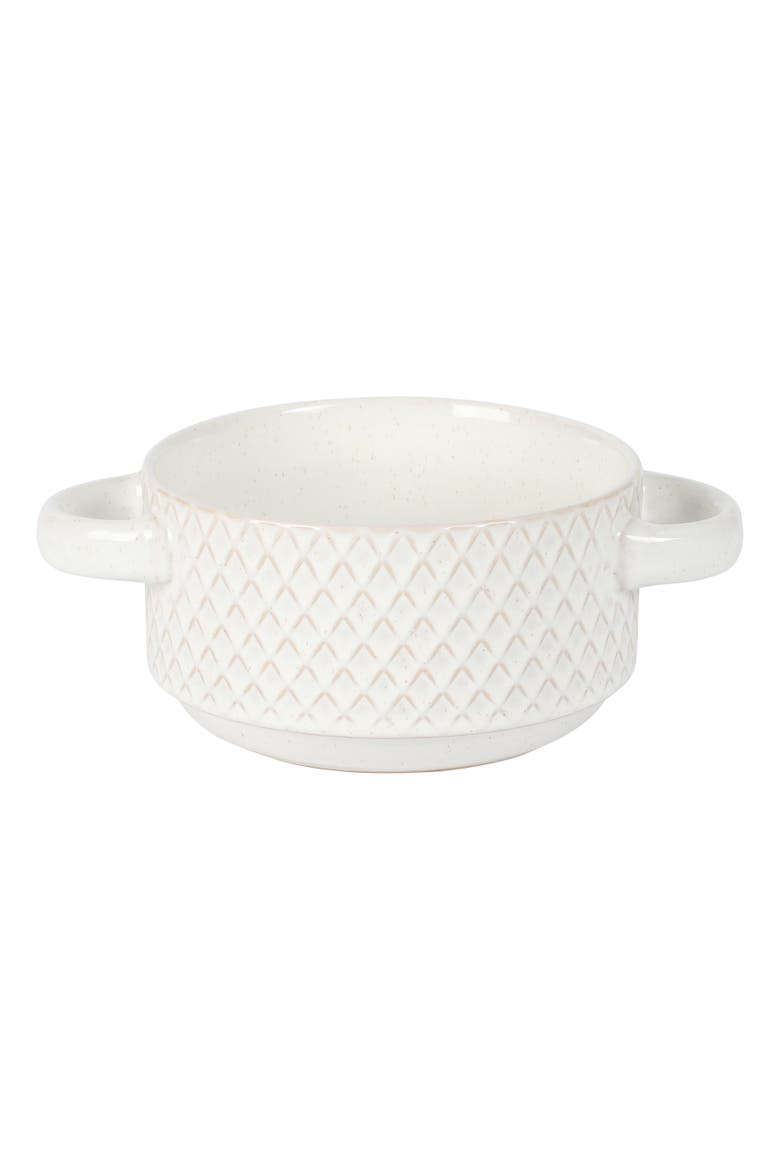 Oyster Tide 4-Piece Embossed Reactive Glaze Stoneware Soup Bowl Set, Alternate, color, White