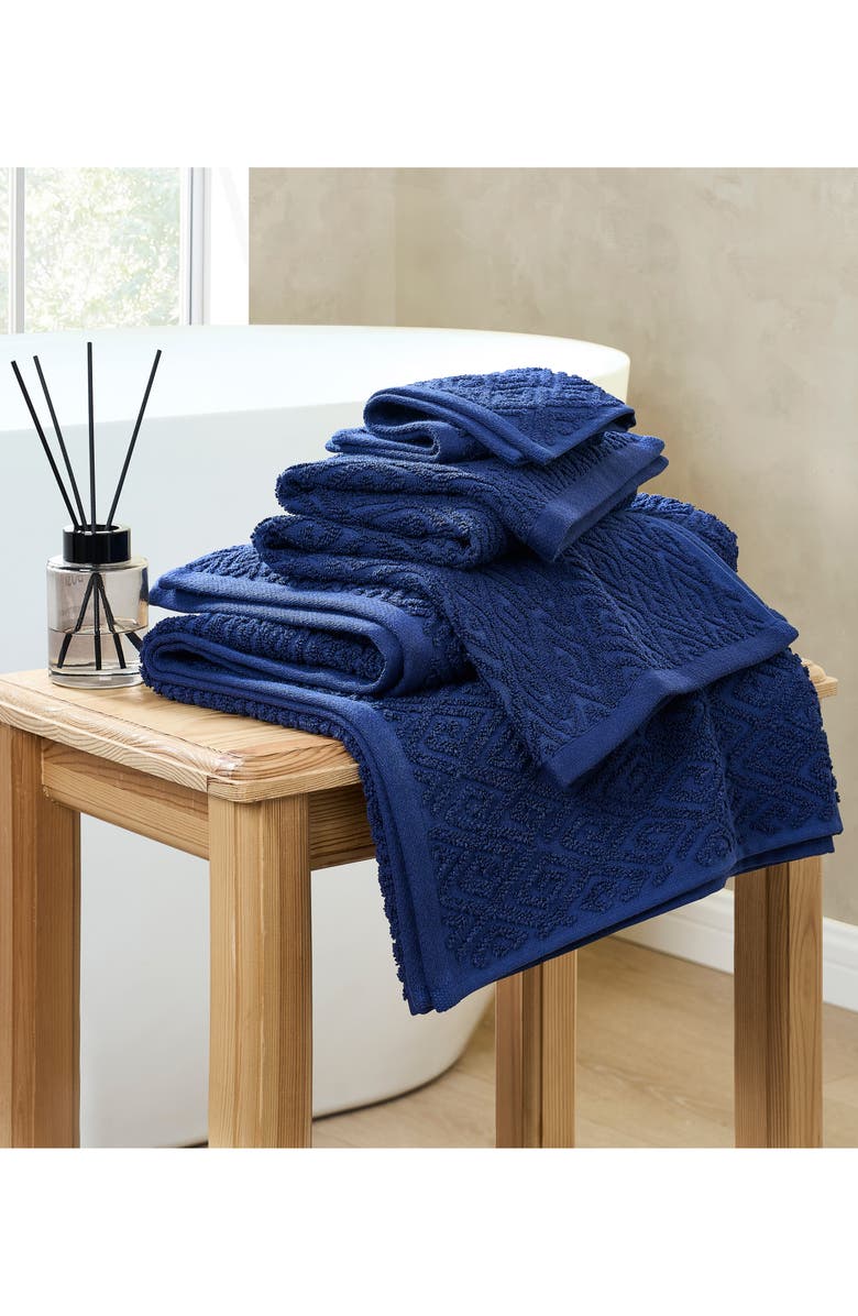 John Robshaw Maze Towel, Alternate, color, Indigo