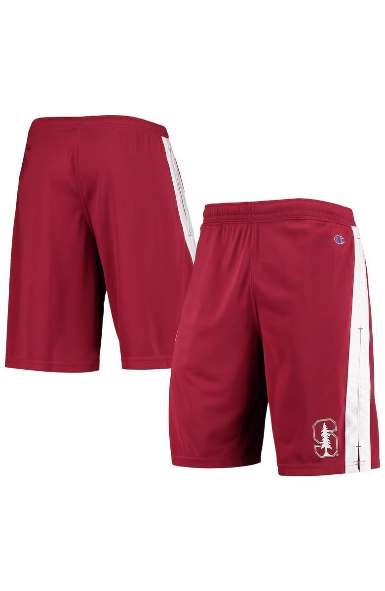 Champion Men's Champion Cardinal Stanford Cardinal Side Stripe Shorts, Main, color, 