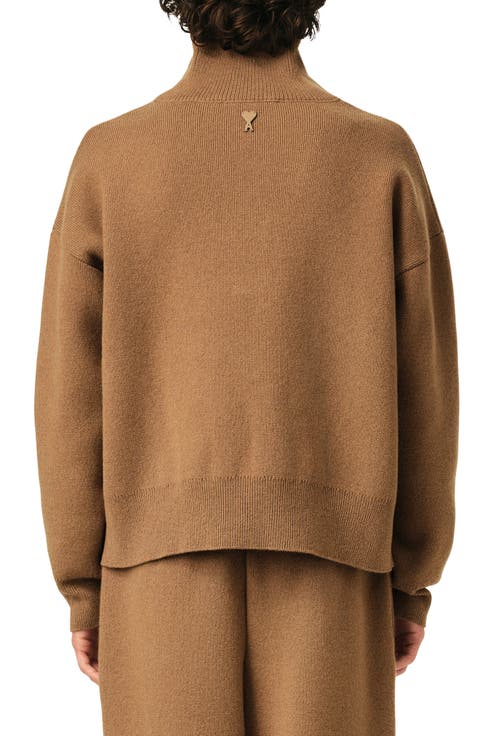 High Buttoned Collar Wool Sweater