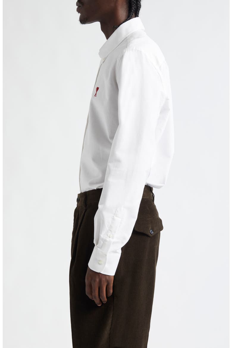 Ami De Coeur Cotton Oxford Button-Down Shirt, Alternate, color, 168 BLANC NATUREL