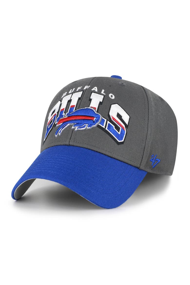 Men's '47 Charcoal Buffalo Bills Split Block MVP Adjustable Hat, Main, color, Charcoal