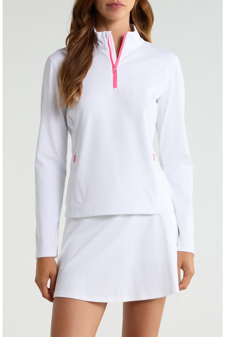 Quarter-Zip Performance Pullover, Main, color, SNOW