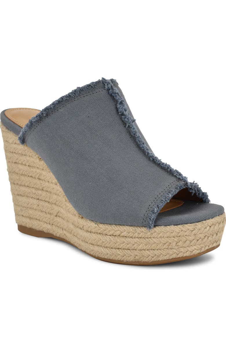 Nine West Baja Platform Wedge Sandal, Main, color, Light Blue