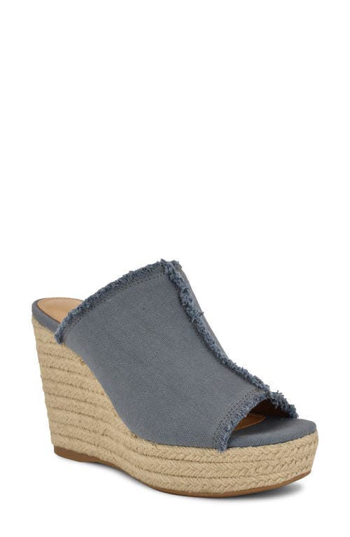 Shop Nine West Baja Platform Wedge Sandal In Light Blue