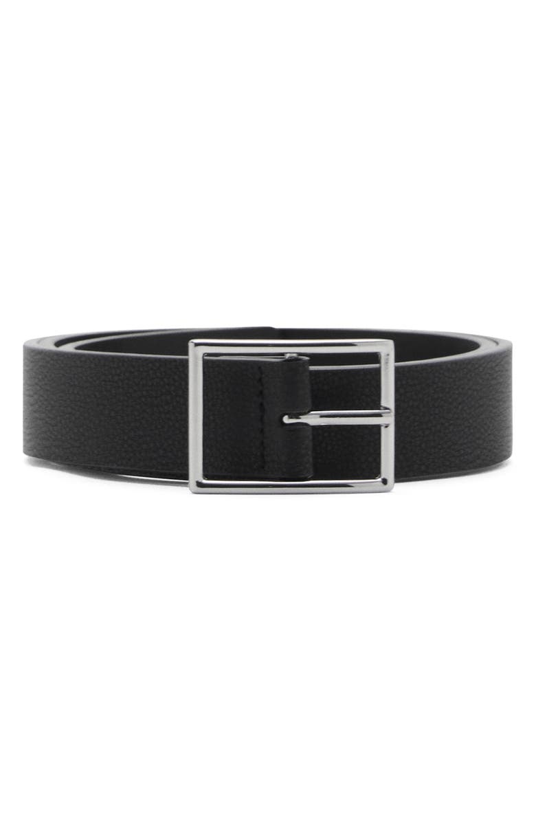 MANGO Pebble Leather Belt, Main, color, 