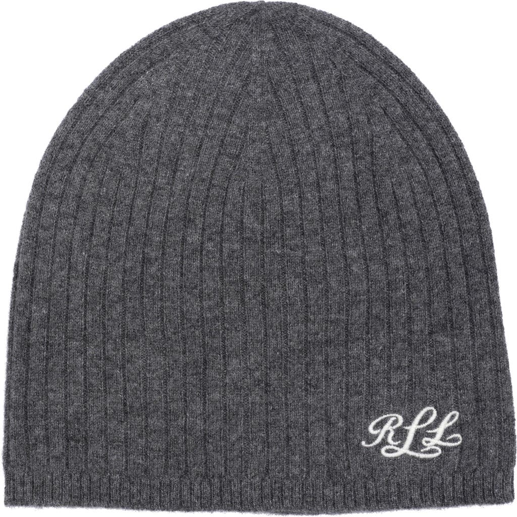 Ralph Lauren Lauren Signature Cashmere Beanie In Gray
