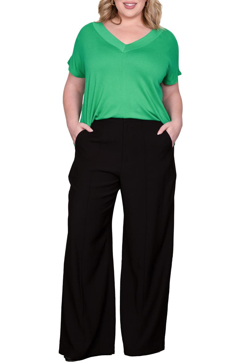 V-Neck Top, Alternate, color, GREEN