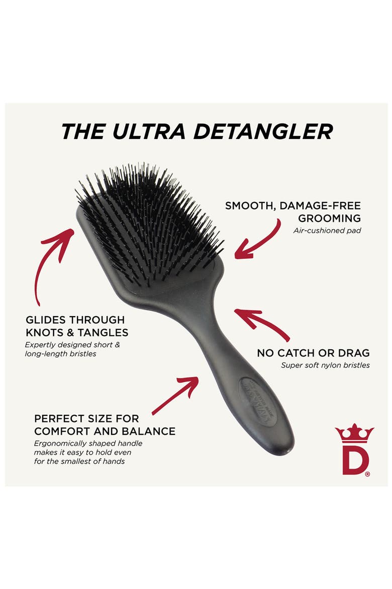 D90L The Ultra Detangler Paddle Brush, Alternate, color, BLACK