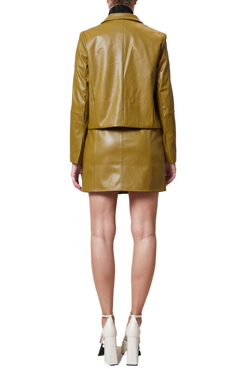 French Connection Crolenda Faux Leather Crop Blazer, Alternate, color, 