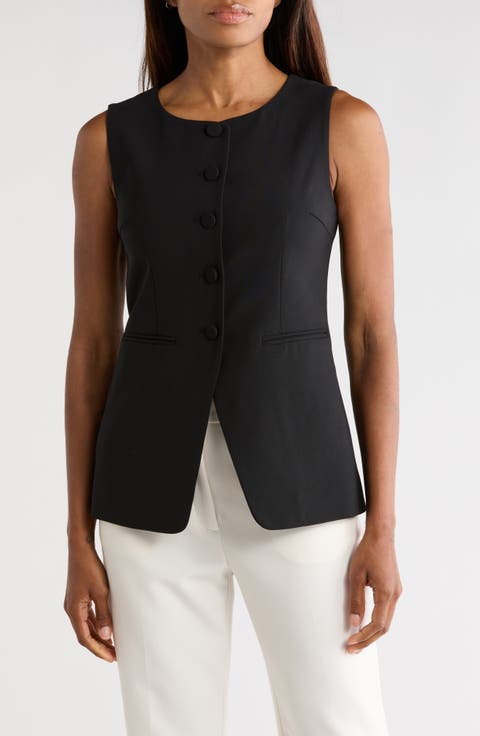 Refined Suiting Button Front Vest