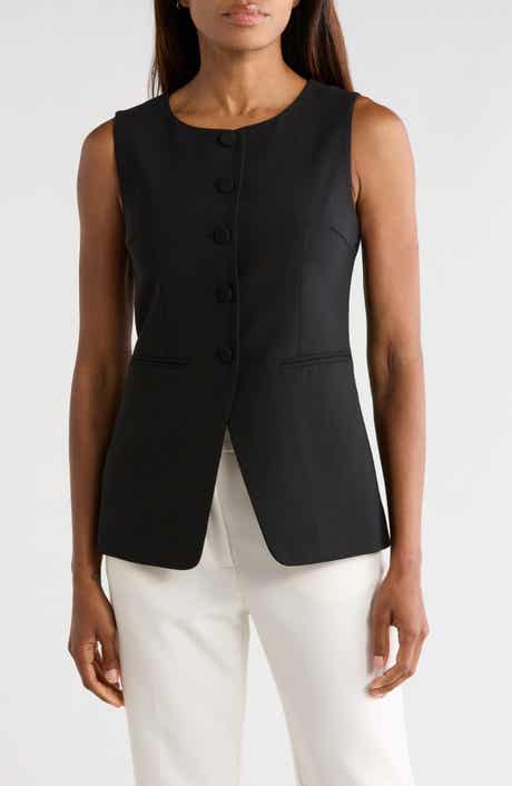 Refined Suiting Button Front Vest