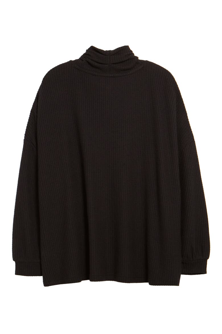 Intimates Lounge Pro Waffle Pullover, Alternate, color, BLACK