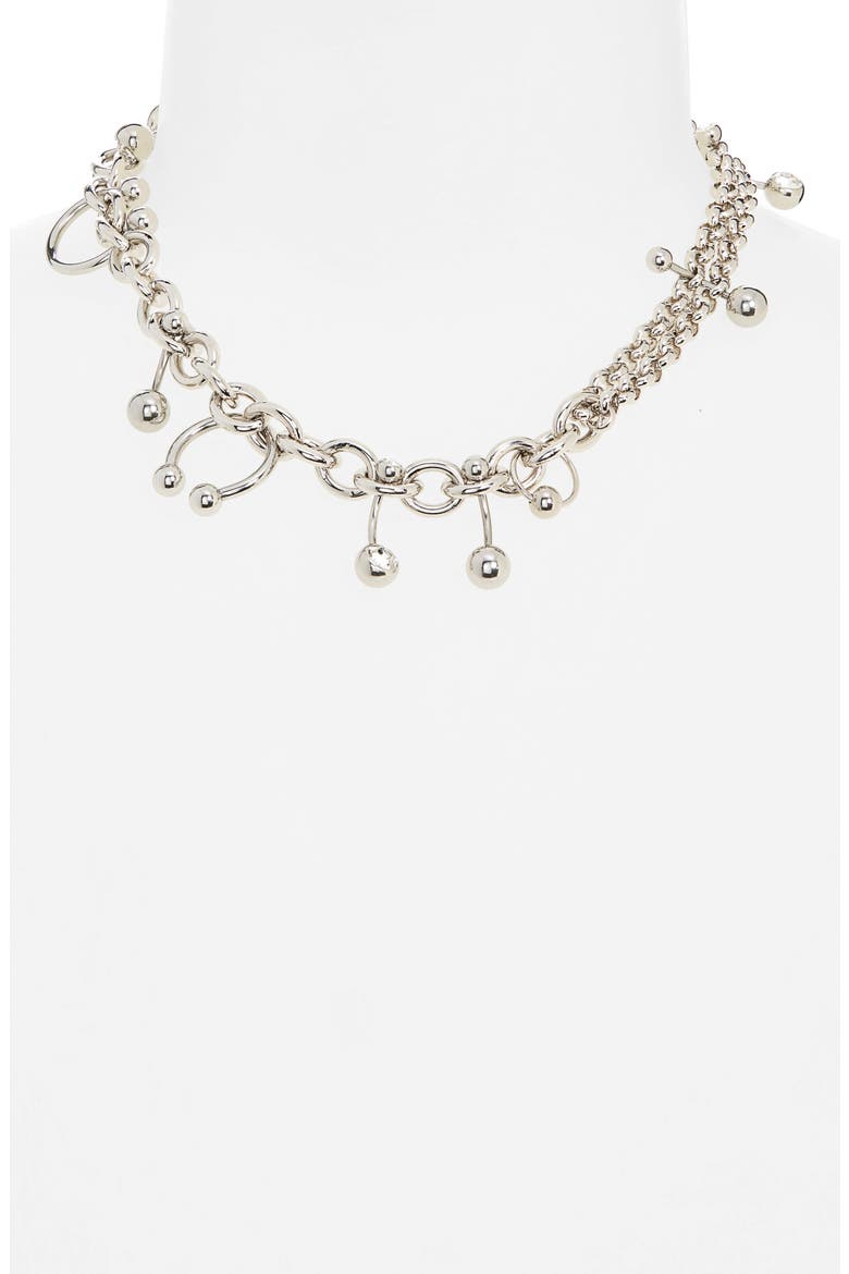 Holly Pierced Choker Necklace, Alternate, color, PALLADIUM
