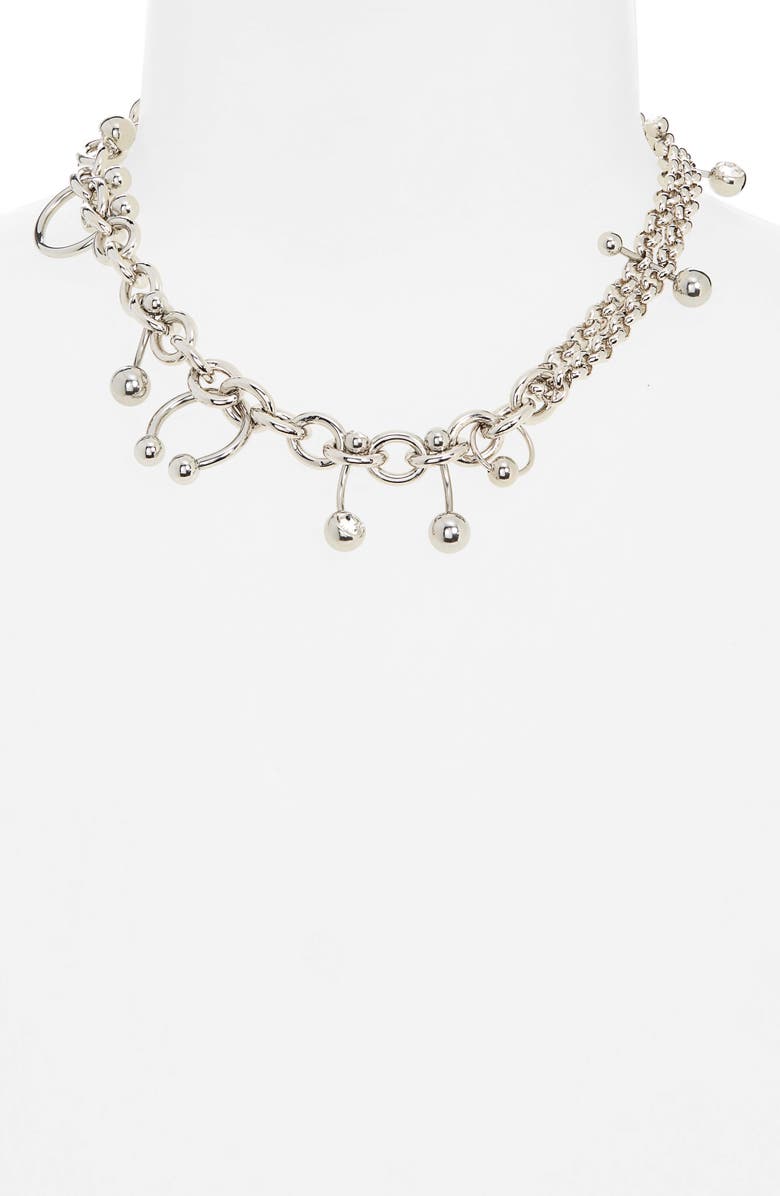 Justine Clenquet Holly Pierced Choker Necklace, Alternate, color, Palladium