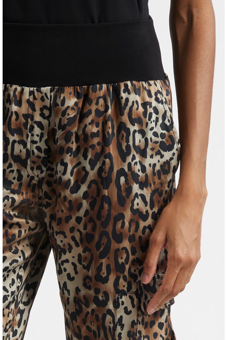 Giles Leopard Print Cargo Joggers, Alternate, color, BLACK/ SAHARA