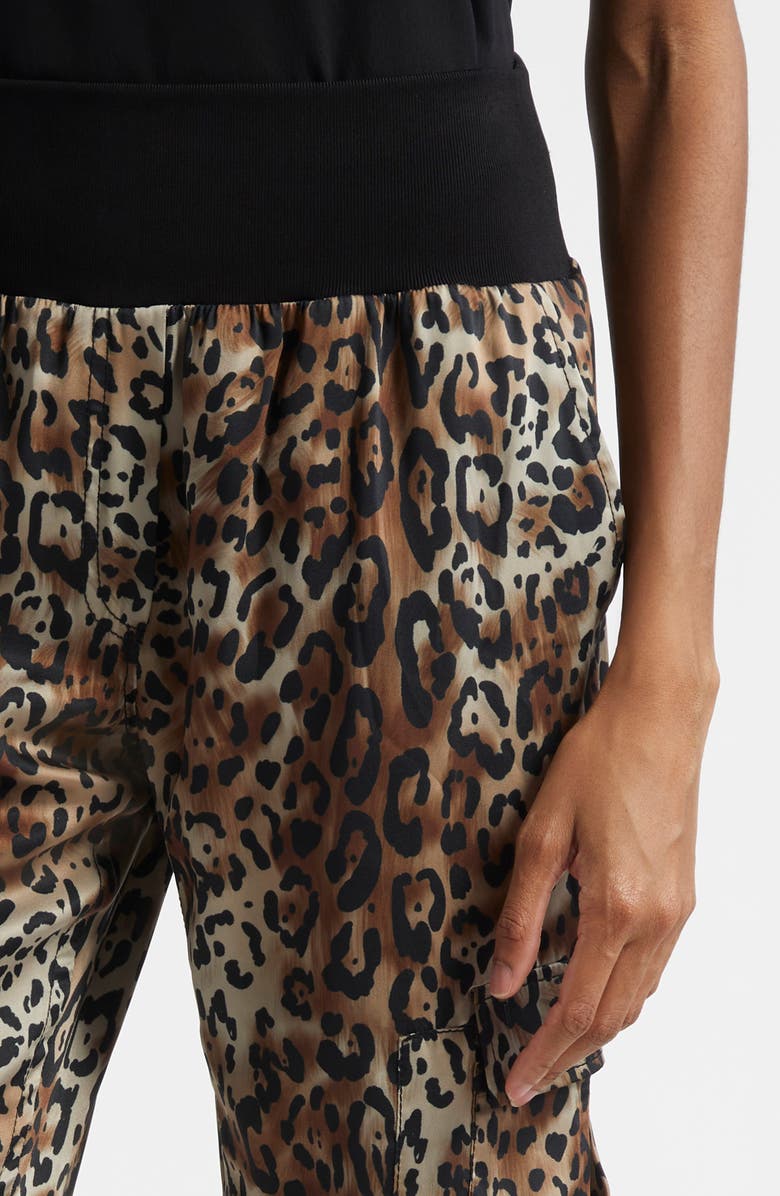 Cinq à Sept Giles Leopard Print Cargo Joggers, Alternate, color, Black/ Sahara