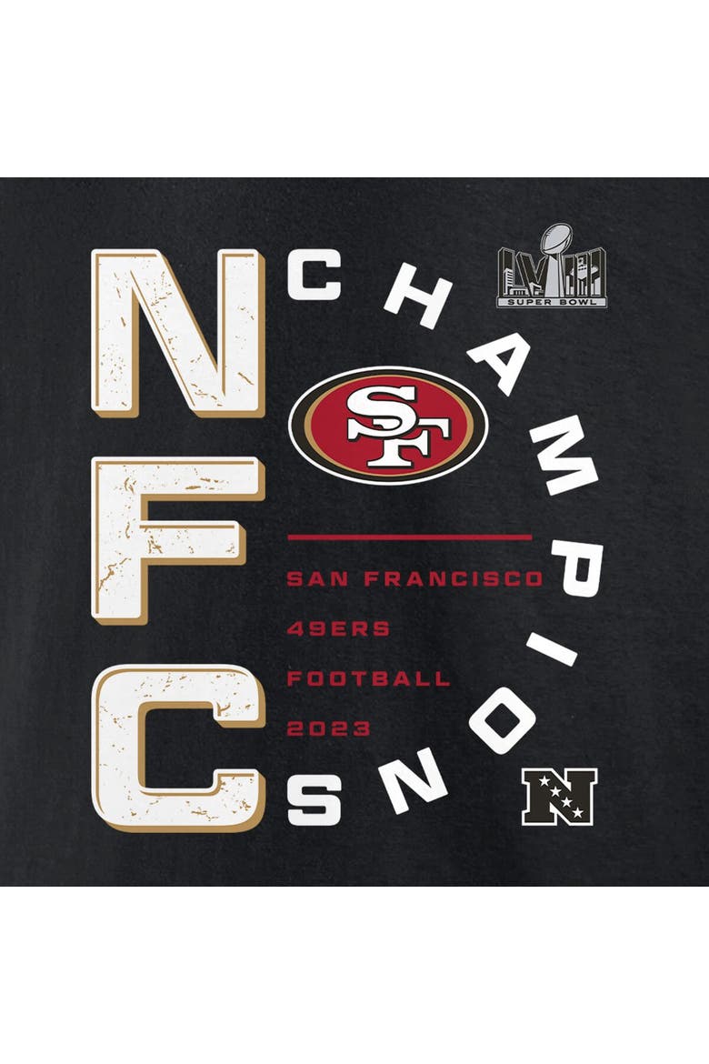 Men's Fanatics Branded Black San Francisco 49ers 2023 NFC Champions Right Side Draw T-Shirt, Alternate, color, Black
