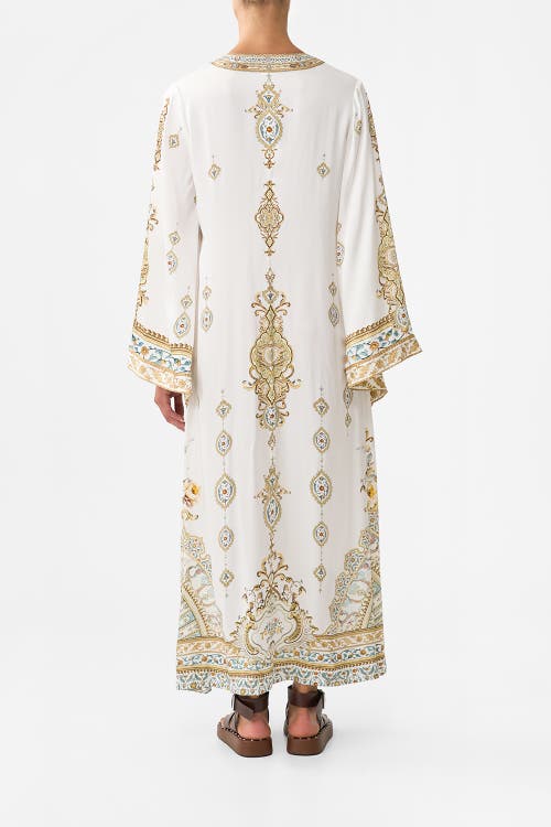Camilla Deep V Neck Hardware Kaftan Ottoman Dynasty In Gold