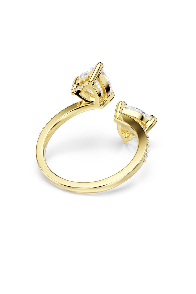 Mesmera Hearts Bypass Ring, Alternate, color, WHITE/ GOLD