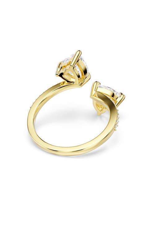 Swarovski Mesmera Hearts Bypass Ring In Gold