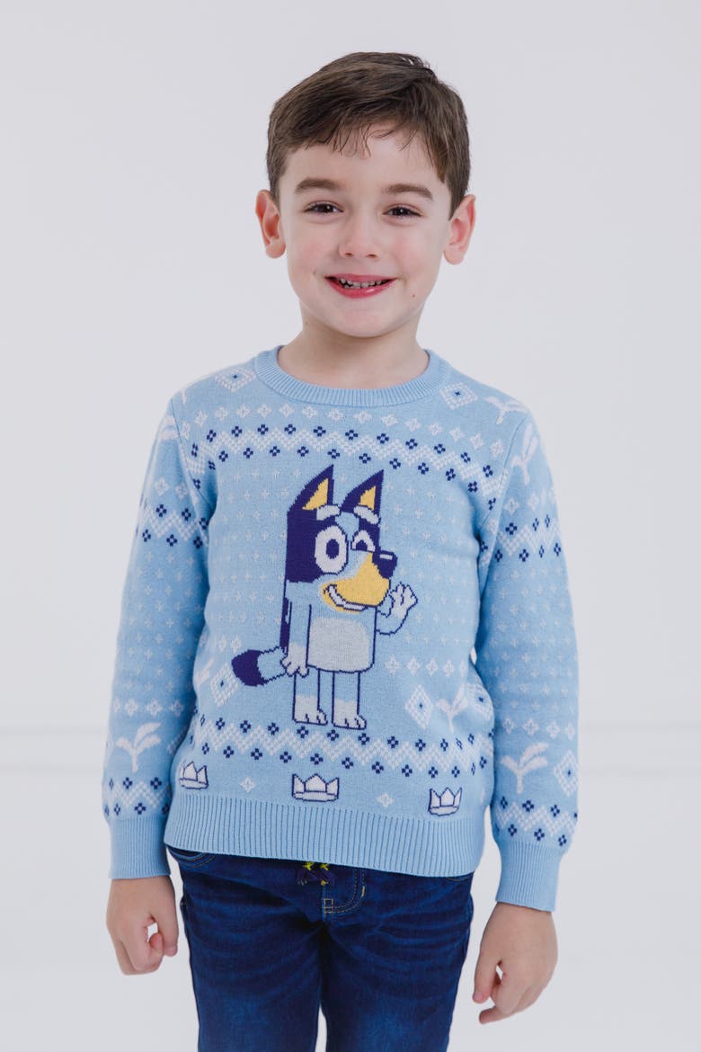 Holiday Sweater, Alternate, color, Bluey Light Blue