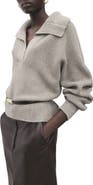 MANGO Manzana Dolman Sleeve Polo Sweater