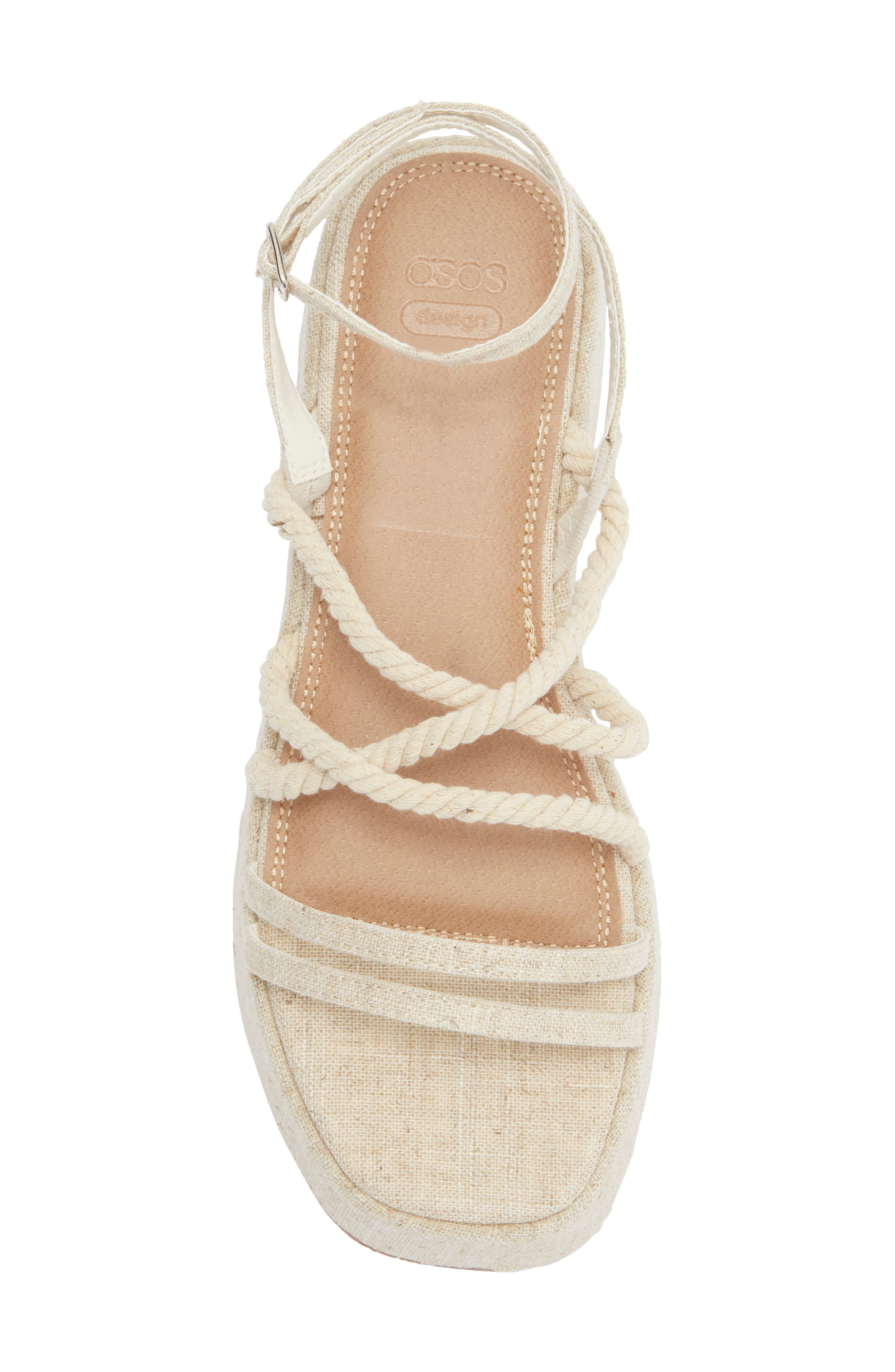 ASOS DESIGN Tari Rope Strap Wedge Platform Sandal, Alternate, color, 