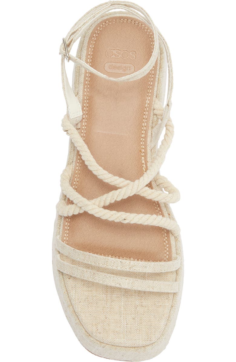 ASOS DESIGN Tari Rope Strap Wedge Platform Sandal, Alternate, color,