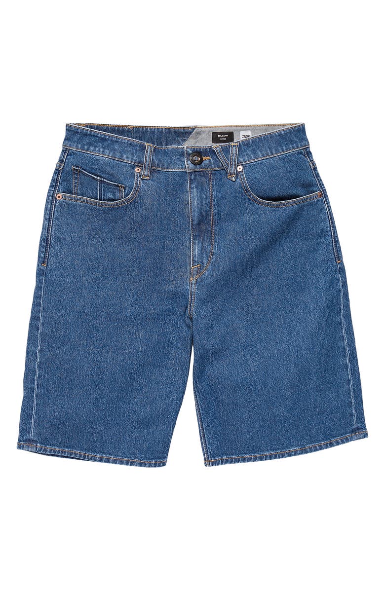 Volcom Billow Loose Fit Denim Shorts, Alternate, color, Bold Blue