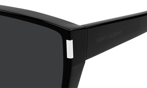 Saint Laurent Sl 756 64mm Oversize Rectangular Sunglasses In Black