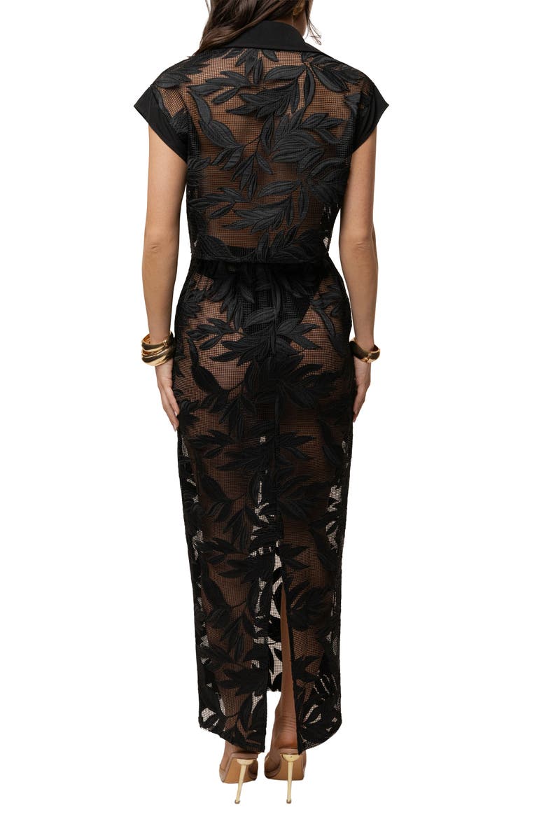 Bali Nights Embroidered  Top, Alternate, color, Black