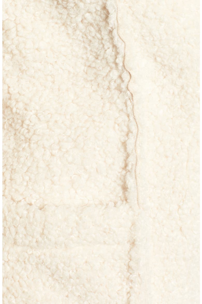 Notch Collar Curly Faux Shearling Coat, Alternate, color, IVORY