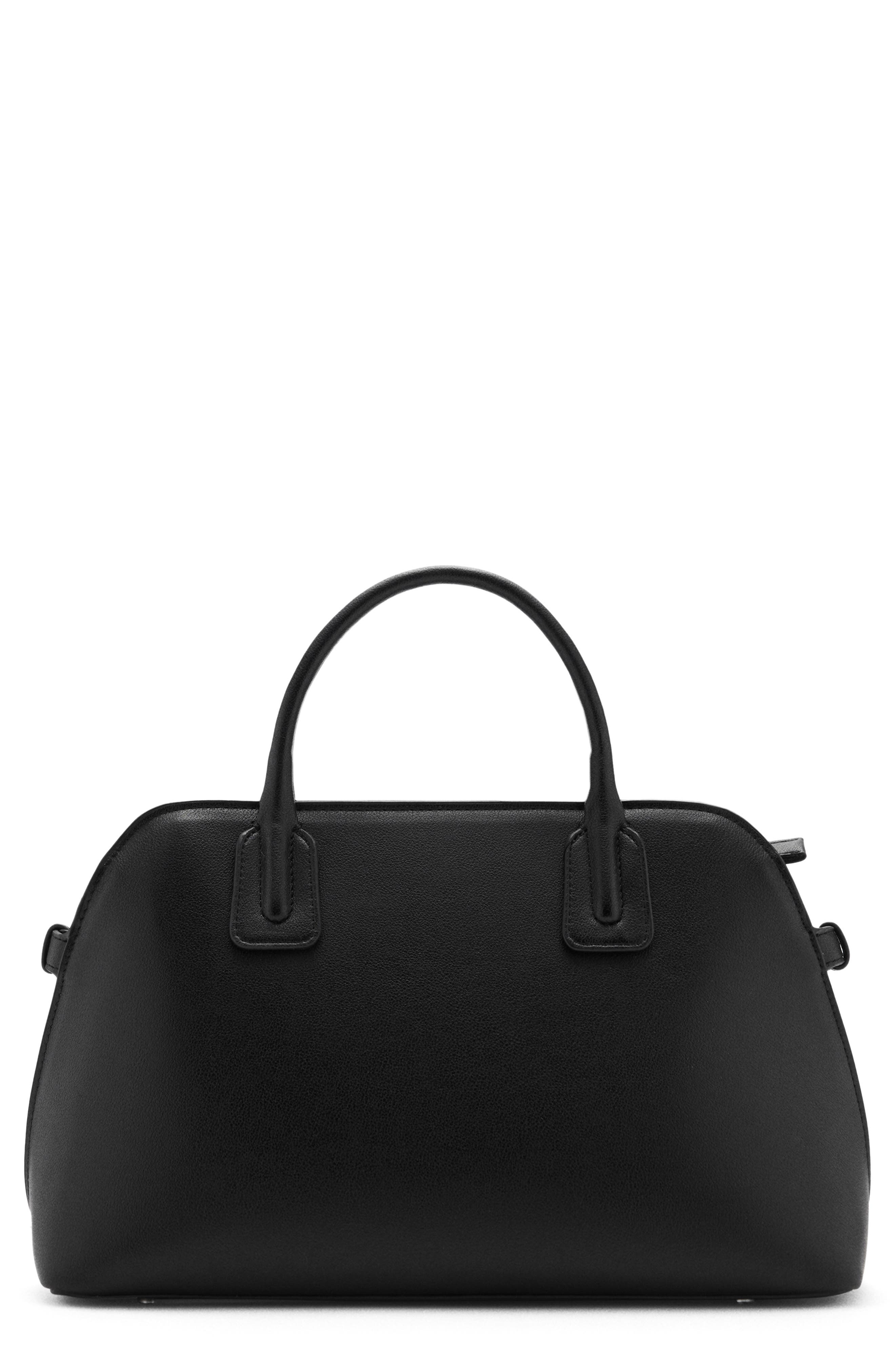 MANGO Faux Leather Bowling Bag, Main, color, 