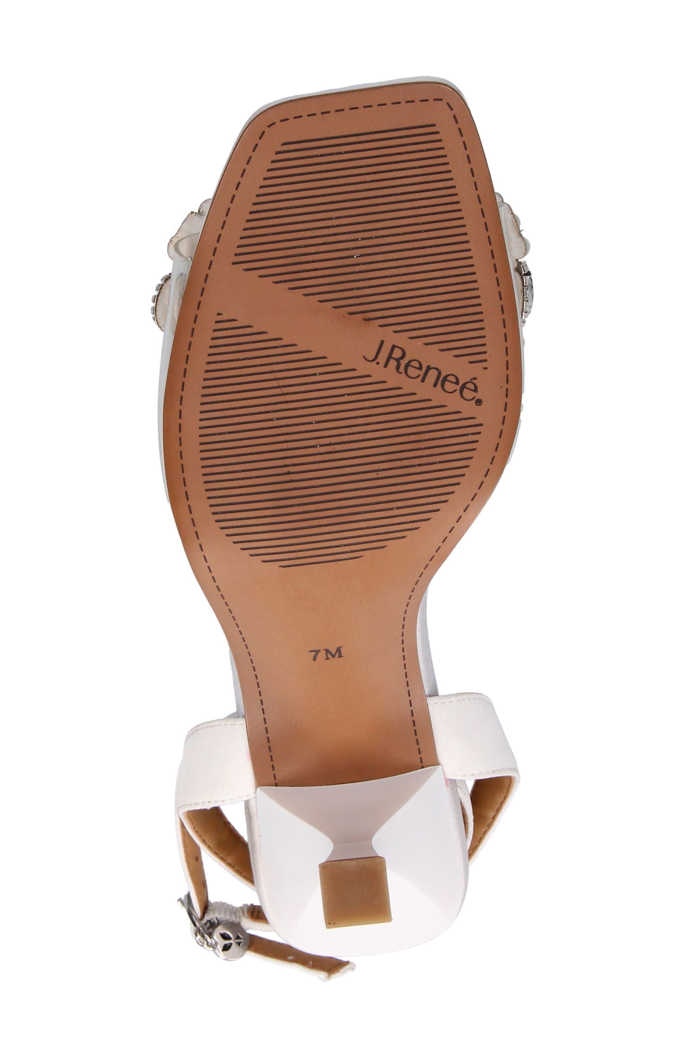 J.Renée Raelyn Embellished Ankle Strap Sandal, Alternate, color, CLEAR/ WHITE
