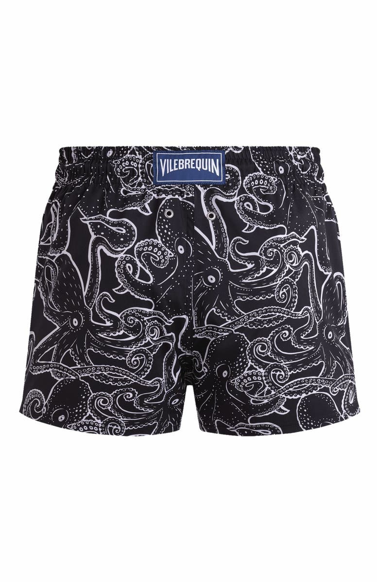 Vilebrequin Men's Poulpes Short Swim Shorts, Alternate, color, Noir