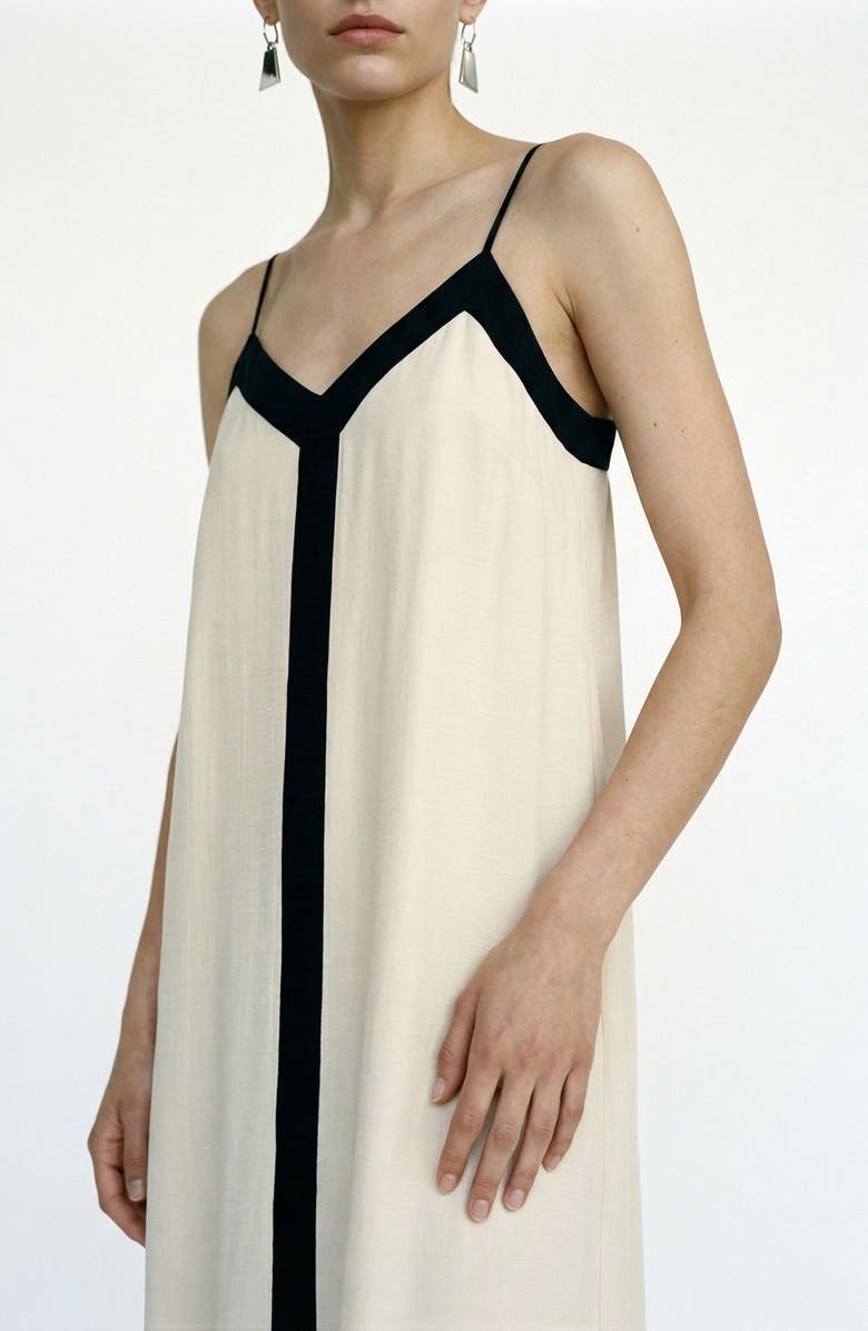 VERO MODA Denise V-Neck Midi Dress, Alternate, color, Birch Detail Black