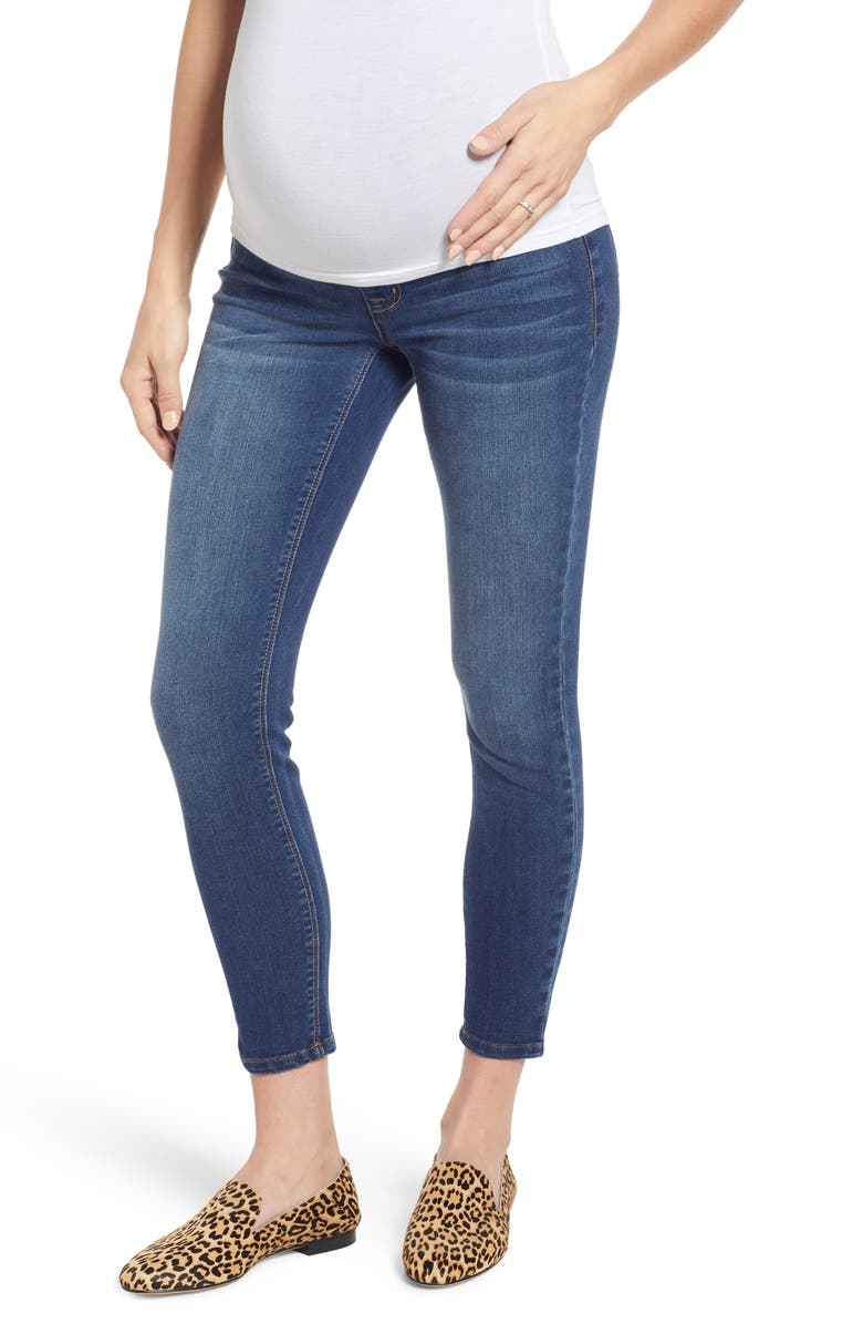 1822 Denim Stretch 360 Ankle Skinny Maternity Jeans, Main, color, 