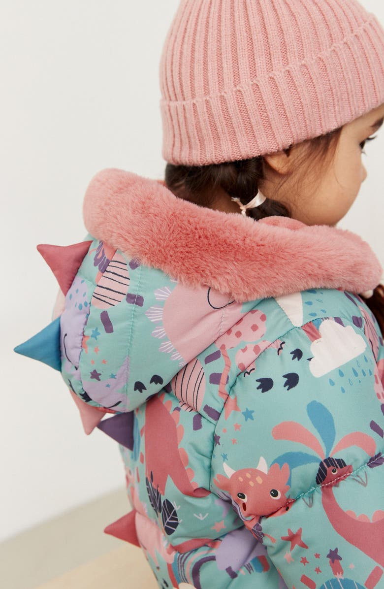 NEXT Kids' Dino Snowsuit with Faux Fur Trim, Alternate, color, 