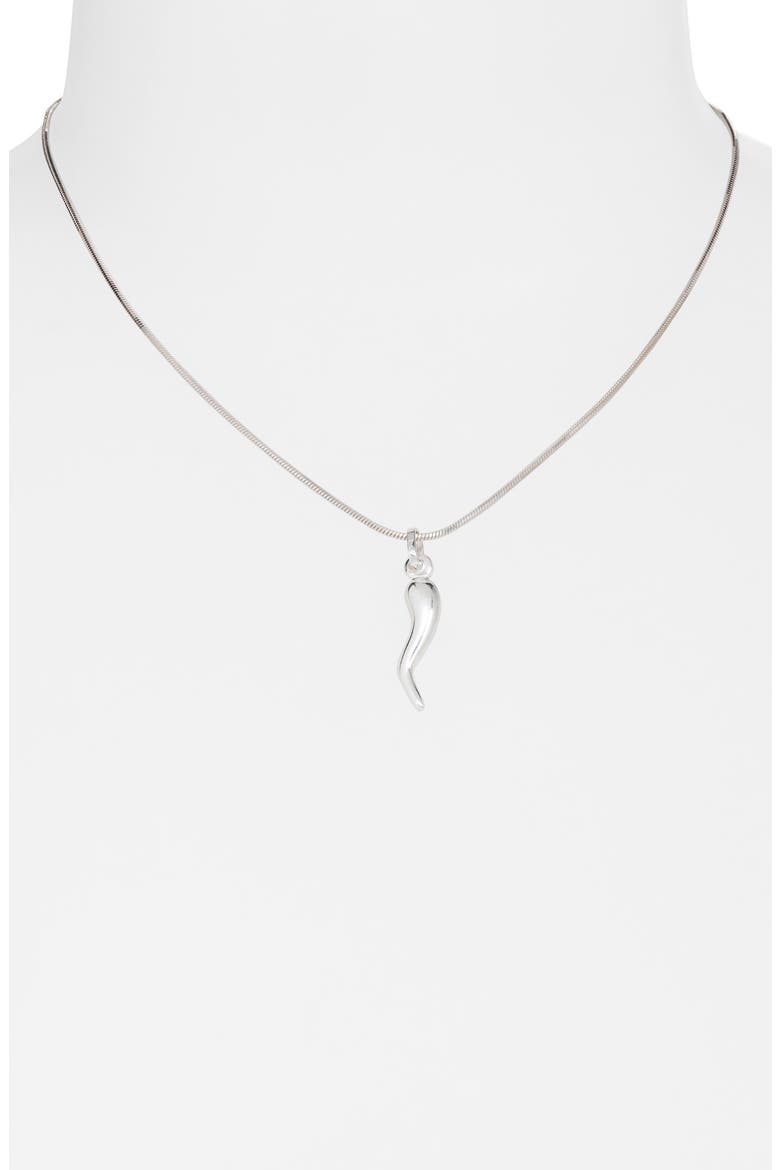 Benedetto Cornicello Pendant Necklace, Alternate, color, SILVER