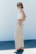 H&M Straight-leg Pants With Belt