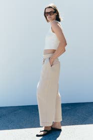 H&M Straight-leg Pants With Belt