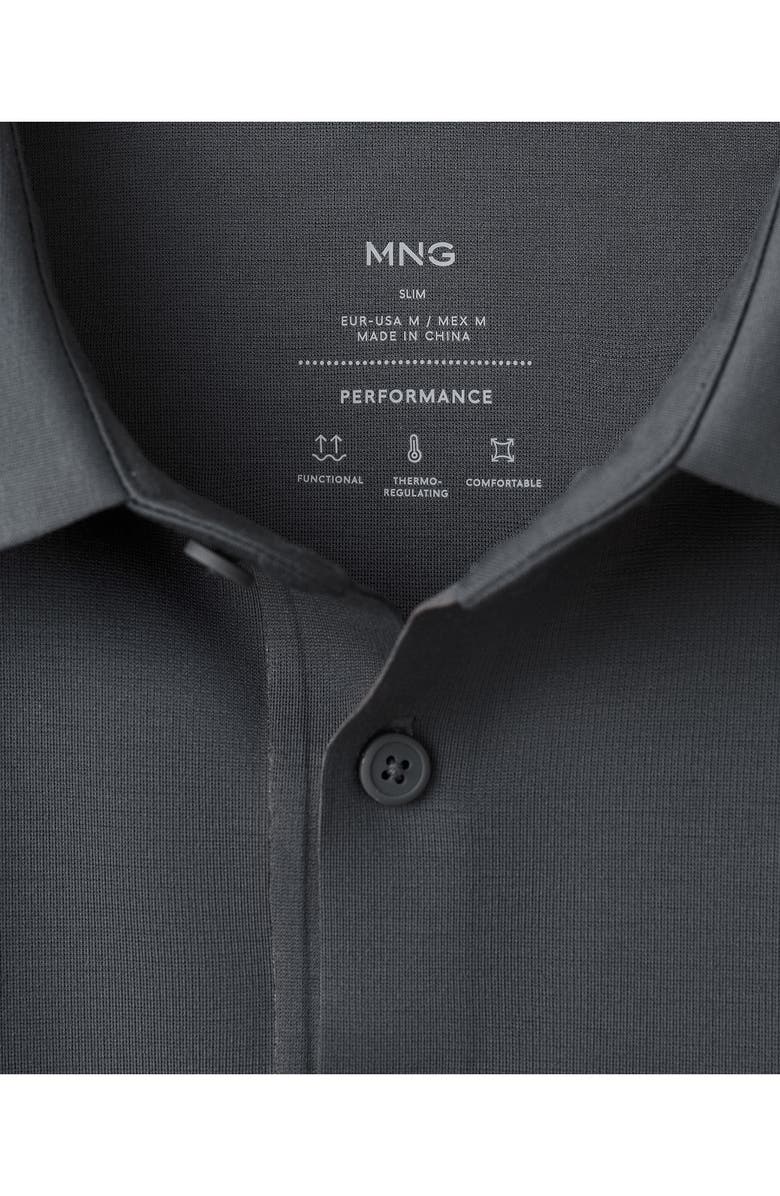 MANGO Comfort Stretch Polo, Alternate, color, Dark Grey