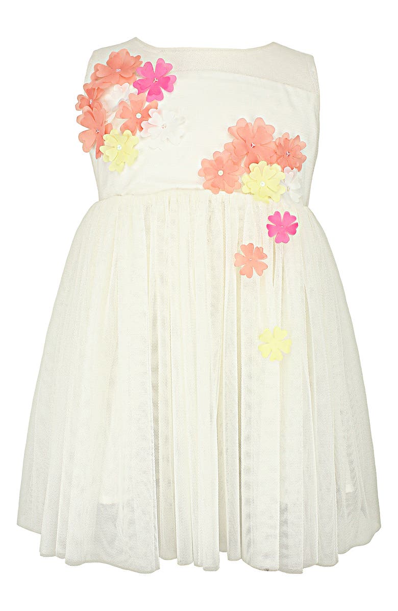 Popatu Floral Appliqué Tulle Dress, Main, color, 