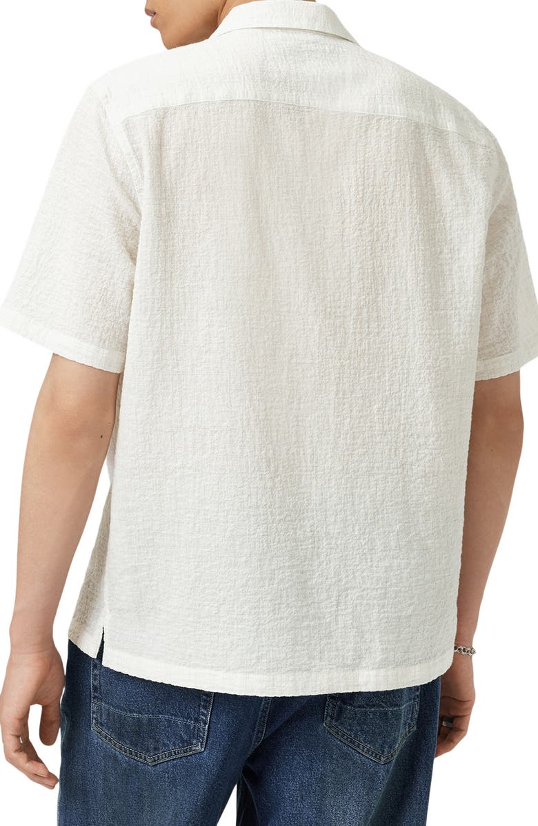 AllSaints Admon Cotton Seersucker Camp Shirt, Alternate, color,