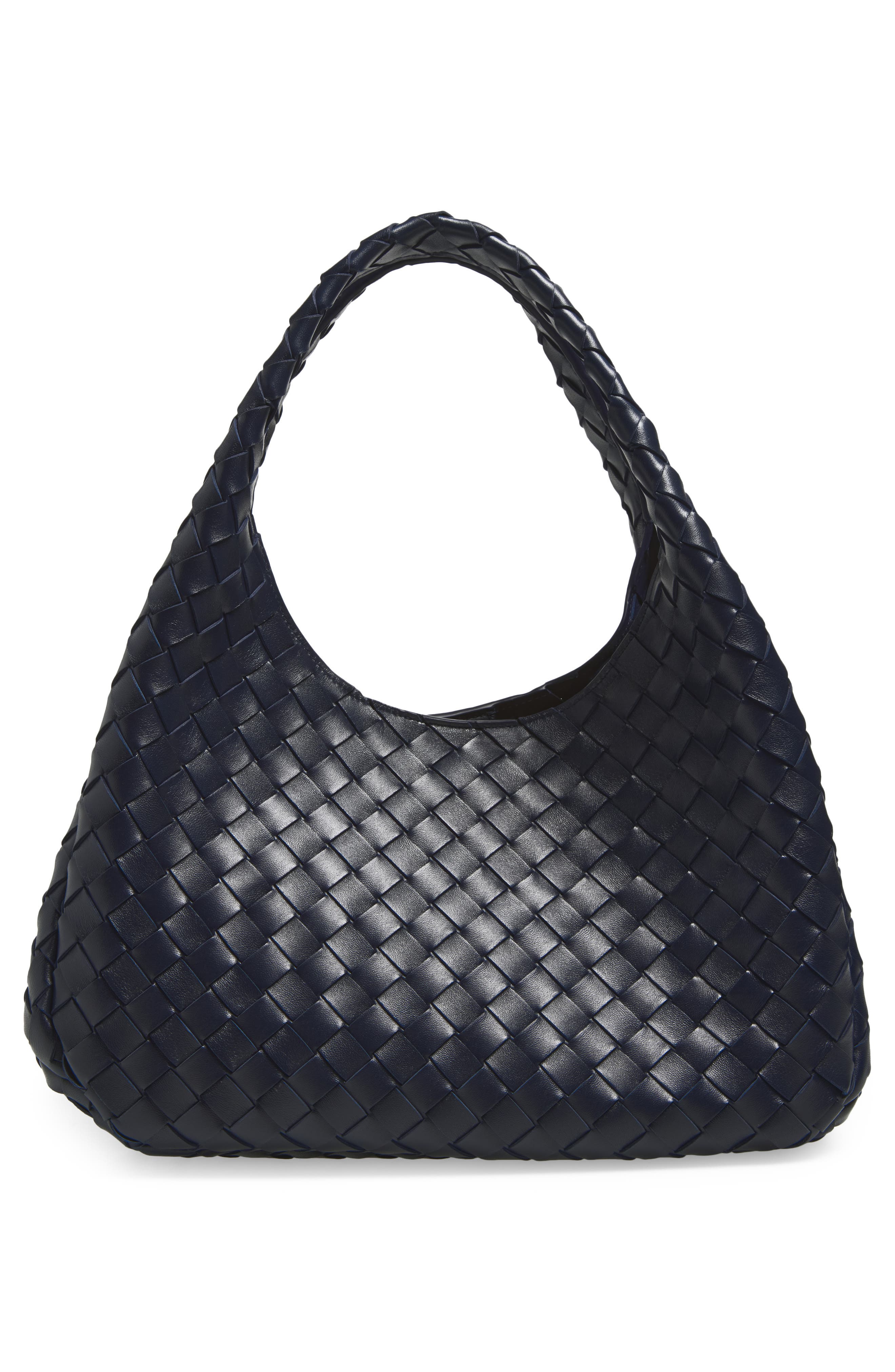 Campana Intrecciato Leather Shoulder Bag, Alternate, color, 4338 MIDNIGHT-MUSE BRASS