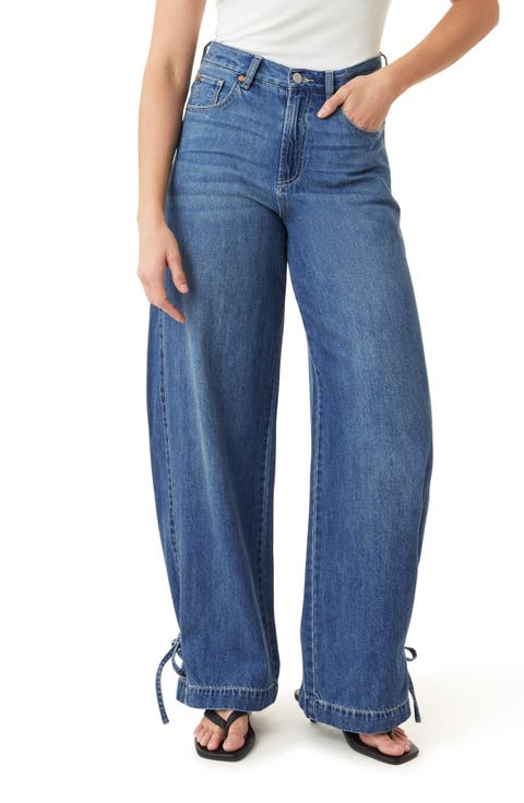 Relaxed High Waist Barrel Leg Jeans
