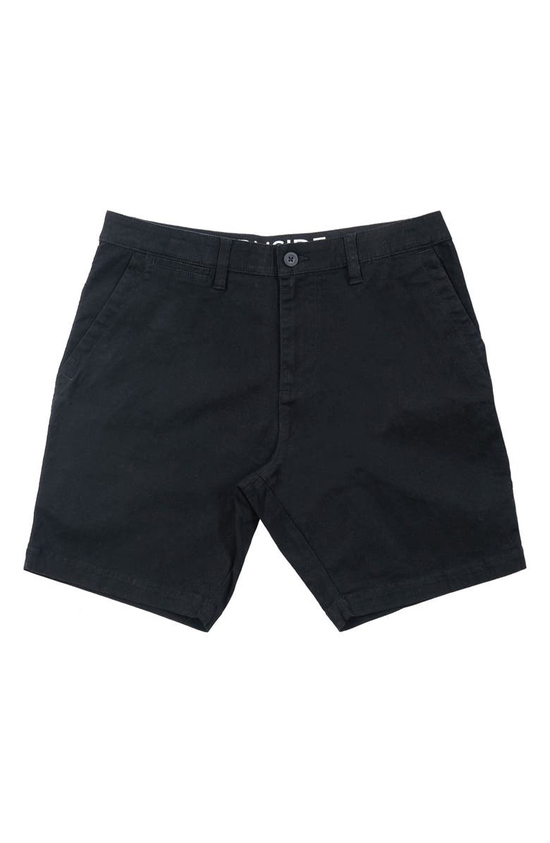 BURNSIDE Stretch Twill Shorts, Alternate, color, Black