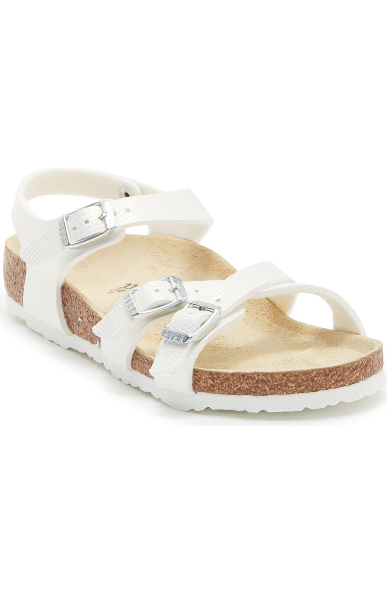 Birkenstock Kids' Kumba Sandal, Main, color, White Lizard